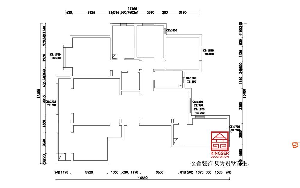 保利拉菲公館178平美式裝修戶(hù)型解析